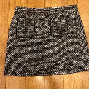 Loft Tweed a-line skirt. Beautiful black, white and silver patter. Size 12.